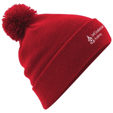 Lord Scudamore Academy - Original Pom Pom Beanie - Red