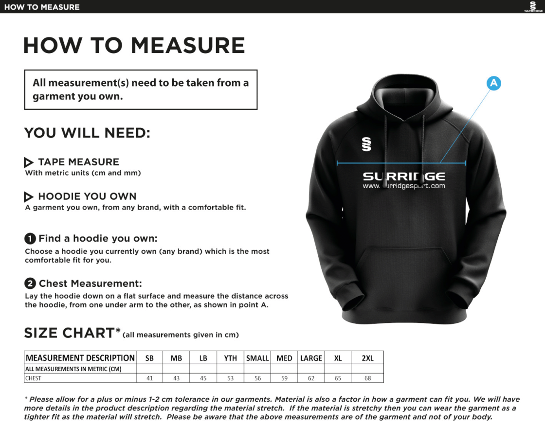Lord Scudamore Academy - Blade Hoody (Sponsored) - Unisex - Size Guide